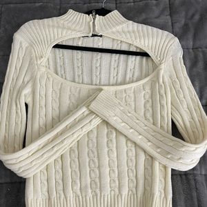 Cider cream zip up sweater